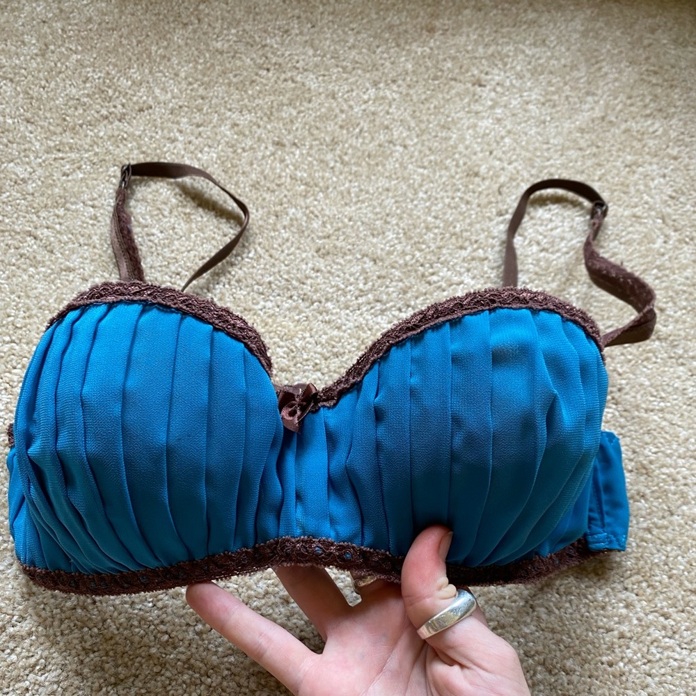 Y2K Turquoise Blue Bra